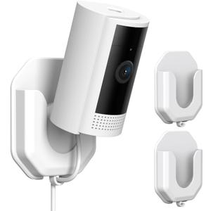 No Drill Ring Indoor Cam Adhesive Wall Mount Bracket, Strong Durable Adhesive Camera Mount Stand for Ring Indoor Cam(1st Gen and 2nd Gen) Blink Camera Mount, 2 Pack Mount Bracket (WHITE)