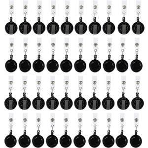 100 Pack Retractable ID Badge Holder Reel for Card Holders with Clips, Bulk for Nurses and Teachers, Office Supplies, Name Badge for Employees, Schools (26.5 Inches)