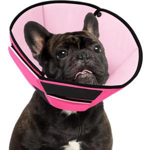 Small Dog Cone Collar, Adjustable Soft Dog Cone for Small Dogs to Stop Licking, Breathable Pet Recovery Cone for Small Male Female Dogs, Pink S