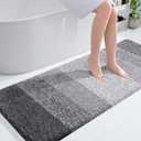 OLANLY Bathroom Runner Rugs 54x24, Extra Soft Absorbent Microfiber Bath Rugs, Rubber Backing, Quick Dry, Machine Washable Bath Mats for Bathroom Floor, Tub and Shower, Home Decor Accessories, Grey