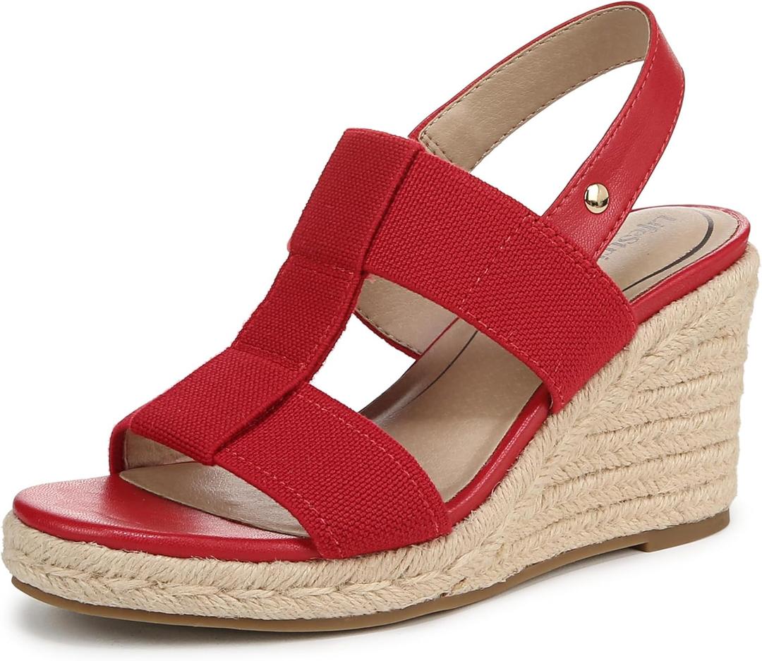 LifeStride Women's Tallulah Espadrille Wedge Sandal (8.5 Wide, Fire Red) LifeStride Women's Tallulah Espadrille Wedge Sandal (8.5 Wide, Fire Red)