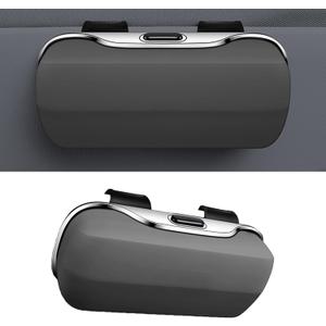 Sunglasses Holder for Car Sun Visor, Protective Automotive Eyeglasses Storage Case Hanger, Car Sunglass Holder Suitable for Truck and Sedan to Place Sunglass (Gray)