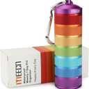 Weekly Metal Pill Organizer for Outdoor Travel, Aluminum, Waterproof, That is Shockproof and Has Large Compartments for Storing Vitamins, Fish Oil, Emergency Pills (Multi-colored)