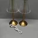 One Fire Gold Lamps Set of 2, 3 Colors Bedside Lamp Set of 2, Dimmable Bedroom Lamps Vintage Lamp, Rechargeable Nightstand Lamp, Table Lamp for Bedroom Living Room Bathroom Hotel Bar