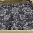 LIVEBOX Washable Area Rug 8x10 - Large Black Boho Living Room Rug Vintage Rugs for Bedroom, Non-Slip Retro Floral Carpet Print Distressed Accent Rugs for Dining Room Home Office