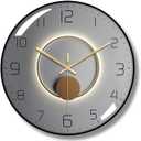 Ergocar Art Deco Silent Wall Clock - Non-Ticking Modern Metal Clock for Living Room, Bedroom, Office & Study Room (Black Frame-b)