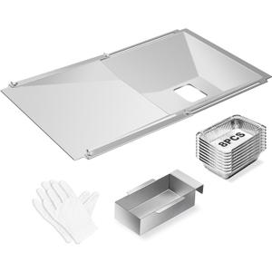 6 x Grease Tray with Catch Pan and Foil Liner, Adjustable Drip Pan for 3/4/5 Gas Grill Models from Dyna Glo, Nexgrill, Expert Grill, Kenmore, Charbroil, BHG and More Grill Replacement Parts.