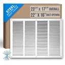 Fits 22x16 Duct Opening | Steel Return Air Grille by Handua | Vent Cover Grill for Sidewall and Ceiling | White | HVAC Cold Air Intake Grille | Outer Dimensions: 23.75"W X 17.75"H