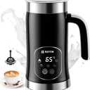 5-in-1 Milk Frother and Steamer - Upgraded Automatic Milk Steamer 11.8oz Hot & Cold Foam Maker and Milk Warmer with LED Display Touch Screen & Two Whisks for Latte,Cappuccinos,Silent Working