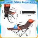 Yuntau 2 Set Reclining Beach Chairs with UPF 50+ Umbrellas, Upgraded Heavy Duty Portable Folding Lounge Camping Chair with Removable Footrest & Headrest for Outdoor Fishing Patio(Orange,Green)
