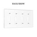 GNIXYUNXI Light Switch Cover Plate Luxury Black White Marble 4 Gang Quad Toggle Wall Plate Electrical Outlet Cover Decorative Switch Plate Covers for living Room Home Decor