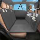 ANAHAF Back Seat Extender for Dogs, Hard Bottom Dog Car Seat Cover for Truck Back Seat, Dog Hammock for Car, Upgraded PU Leather Material, Larger Space, Holds 400lbs