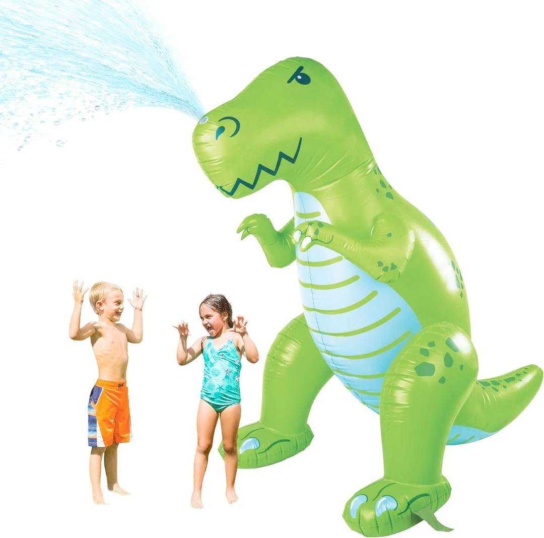 BigMouth Inc. Giant Inflatable Dinosaur Sprinkler, Fun Summer Backyard Water Splash Toy for Kids, 6 Feet Tall, Large