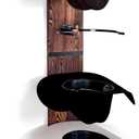 Cowboy Hat Rack for Wall | Western Hat Hanger | Rustic Wood and Metal Holder
