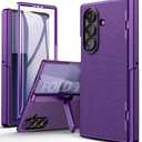 SSLOTSCASE for Samsung Galaxy Z Fold 7 Case with Stand & Hinge Protection & Screen Protector, Kicktand & Raised Edges Protect Camera, Lightweight Rugged Phone Case for Z Fold 7 5G 2025, Dark Purple