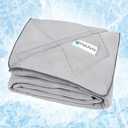 PetAmi Premium Cooling Dog Blanket | Lightweight Fluffy Pet Throw Blanket Bed Cover for Dogs, Cat, Puppies | Pet Blanket Furniture Protector Couch Sofa | Reversible Fuzzy Cozy | 40x60, Light Grey