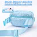 3 x Uygafly Belt Bag with Initials,Fanny Packs Crossbody Bags for Women Girls Kids,Birthday Graduation Gifts for 5 6 7 8 9 10 11 12 13 14 15 16 Year Old Girl,Trendy Cute Purse Stuff - S,Blue