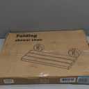 20 inchs Teak Folding Shower Seat Wall Mounted,Fold Down Shower Bench for Small Shower Space, Home Care Teak Wood Stool for Inside Shower,Pregnants-Maximum Load 440lb,for Elderly, Adults (Black & Yellow)