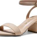Wide Width Heels Women's Chunky Heels Open Toe Ankle Strap Dress Sandals for Wide Foot Dress Shoes Dressy for Wedding, Party 2.5INCH (Nude), Size 8