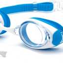 Nearsighted Swim Goggles for Kids -2.0D to -5.0D,Anti Fog Shortsighted Swimmg Glasses No Leaking,Suit for 4-14 Years (Blue)
