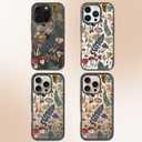 for iPhone Case - [6.6 ft Military-Grade Drop Protection] [Anti-Peel Technology] Clear Black TPU Bumper Case with Cute Design (Wild Mushrooms, iPhone 16 Pro)