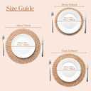 6 Pack, Round Woven Placemats, Natural Water Hyacinth Place mats, Braided Straw Table Mats for Dining Table, Christmas Placemats Set of 6 (15 inch)