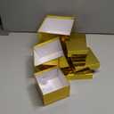 Stockroom Plus 4-Pack Square Gold Nesting Gift Boxes with Lids - Assorted 4 Sizes (6.25 x 6.25 x 4 in to 3.25 x 3.25 x 2 in) - Space-Saving & Stackable - Decorative Gold Gift Boxes