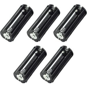 Hxchen 3 x 1.5V AAA Series Connection Plastic Black Cylinder Battery Storage Holder Case Adapter Black - (5 Pcs)
