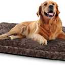 Washable Dog Bed Mat Dog Crate Pad Soft Fluffy Pet Kennel Beds Dog Sleeping Mattress for Large Jumbo Medium Small Dogs, 41 x 27 Inch, Brown