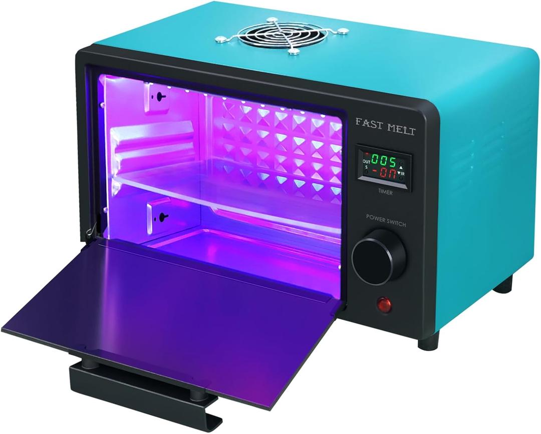FAST MELT UV Resin Curing Box, 395nm UV Curing Light Station with 36 LED Beads, Auto UV Curing Resin Dryer Timer Setting Digital Display(S/M/H) wit Tray, UV Light for Craft|Jewelry Making|DIY Decor