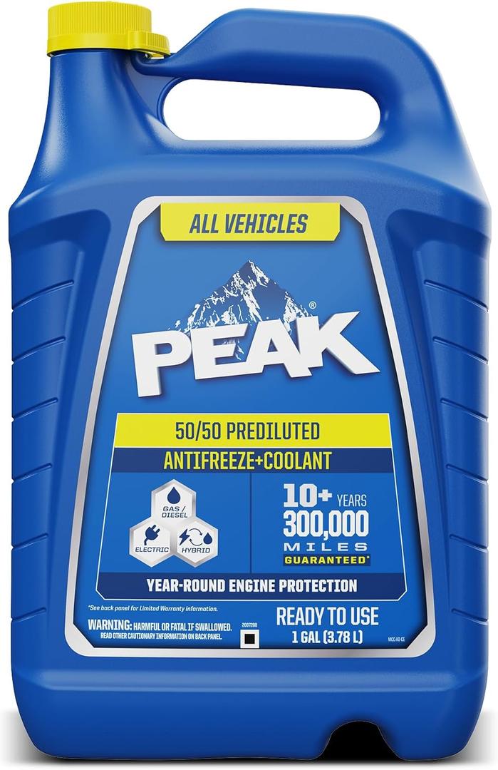 PEAK 50/50 Prediluted Antifreeze and Coolant for All Engine Cooling Systems 1 Gallon