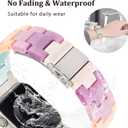V-MORO Resin Bands Compatible with Apple Watch Series 11/10/9/8/7 Band 45mm 46mm Starlight Buckle Lightweight Fashion Strap Bracelet for iwatch Series SE/6/5/4/3/2/1(Bonbon Rainbow,42/44/45/46/49mm)