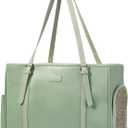 Lasaviin Fashion Dog Purse Pet Carrier Leather Bag for Small Dogs Cats Puppy, Portable Tote Bag Airline Approved Soft-Sided Carriers (Green)