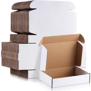 Qilery 200 Pcs 7.09 x 5.12 x 1.97 Inches Shipping Boxes White Mailer Boxes