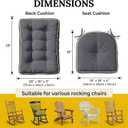 1 MIDDLE ONE Rocking Chair Cushion Outdoor Indoor, Memory Foam Replacement Rocking Chair Pads, Set of Thicken Seat & Back Cushions with Ties for Rocker (Grey, 28"X18"/18"X18")