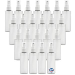 Made In USAPlastic Spray Bottle Fine Mist 4 Oz (120ml)  Refillable, Reusable, Portable Sprayer, Travel Size, Leak Proof for Household Use, Essential Oil, Cleaning Solution and Perfume (48 Pack)