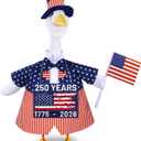 Celltestria 4th of July Goose Outfits for 23" Geese 250th Anniversary Sign Flag Goose Clothes Patriotic Porch Goose Costume for USA Independence Memorial Day Outdoor Patio Yard Lawn Garden Decoration