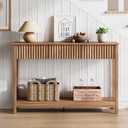47" Fluted Console Table with 3 Drawers and Storage Shelf, 1 Tier