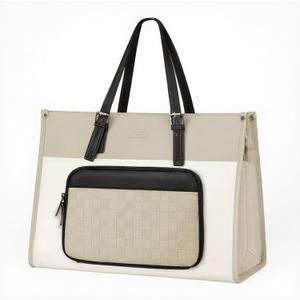 MATEIN Laptop Work Bag with Lunch Compartment, 15.6 Inch Laptop Handbags for Women, PU Leather Briefcase with Leakproof Lunch Box, Large Capcity Business Professional Tote for Teacher, Beige Brown