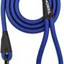 Rope Dog Leash, 6 Foot Heavy Duty Dog Leash with Aviation Aluminum Auto Locking Carabiner, Strong Nylon Pet Lead for Small, Medium, Large Dogs (Blue, 6FT)