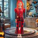 Girls Rise Red Costume with Wig Kids Movie Dress Up Outfits Halloween Birthday Party Role Play Clothes (2-3 Years)