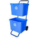 FIVESTAR 220 lb. Capacity Heavy-Duty Wheeled Recycle Cart with Steel Frame and All-Terrain Wheels and Recycle Bin Clips