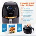 PowerXL Air Fryer 7 QT Maxx Classic, Extra Hot Air Fry, Cook, Crisp, Broil, Roast, Bake, High Gloss Finish, Nonstick, Black, 7 Quart