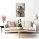 LoveHouse Horse Wall Art Abstract Gold Grey Horse Canvas Paintings Modern Horse Wall Decor for Living Room Bedroom Office Framed 24"x36"