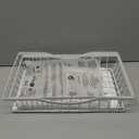 White 2 Tier Large Fruit Basket for Kitchen Counter with 2 Banana Hangers, Metal Fruit Bowl for Onion Vegetable Bread Snack, Countertop Organizer  14.5" W x 9.5" D