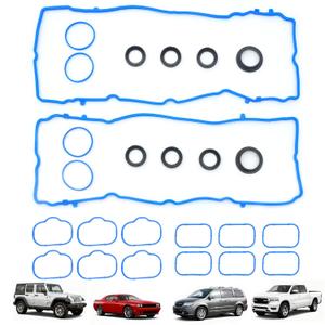 3.6L Valve Cover Intake Manifold Gasket Set Compatible with Jeep Dodge Chrysler 200 300 Wrangler Cherokee Journey Challenger Charger Durango Ram 1500 ProMaster 3.6 V6 2011-2020 VS50805R 5184596AE (Blue)
