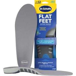 Dr. Scholls Flat Feet Support Insoles for Men, Size 8-14: Immediately Relieve Discomfort, Cradle Feet & Improve Ankle Alignment, Due to Overpronation, Low & Fallen Arches, Reduces Lower Body Stress