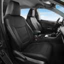 FREESOO Custom Fit RAV4 Seat Covers for Toyota RAV 4 2025-2019 Hybrid LE XLE Premium Limited, Faux Leather, 4Layer Waterproof, F/R Headrest, Airbag Deployment Compatible, Durable, Black Full Set