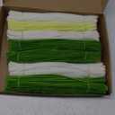 600 Pieces Green Pipe Cleaners Craft Flower Kit, Chenille Stems for Flowers Craft Supplies Fluffy Fuzzy Sticks for DIY Art Projects Creative Gift Wrapping Party Decorations, 12 Inch (Light Green)