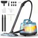 Aspiron Steam Cleaner, 293F 58 PSI Powerful Multipurpose Handheld Steam Mop for Home Use, 21 Attachments, 50Oz Capacity, Heavy Duty Steamer for Carpets, Floors, Cars, Tiles, Crack Cleaning, Blue